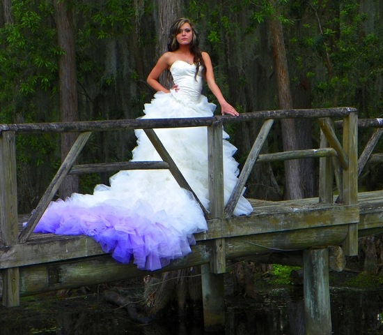 photo of ombre wedding dress