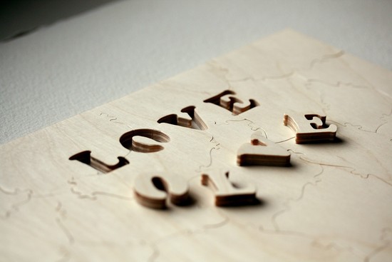 photo of Puzzle wedding guest book