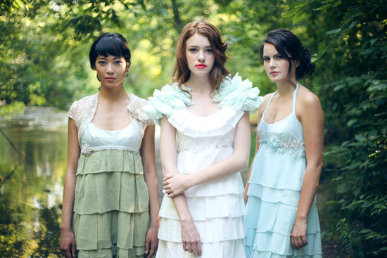 photo of :Layered Anemone bridesmaid dresses