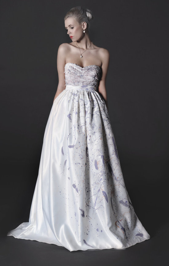 photo of Painted wedding dress