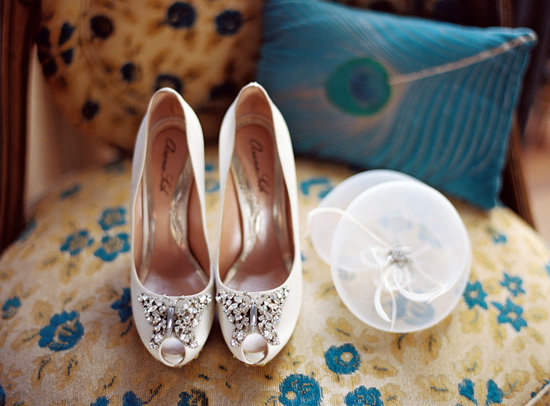 photo of 2012 real weddings bridal heels peep toe wedding hat