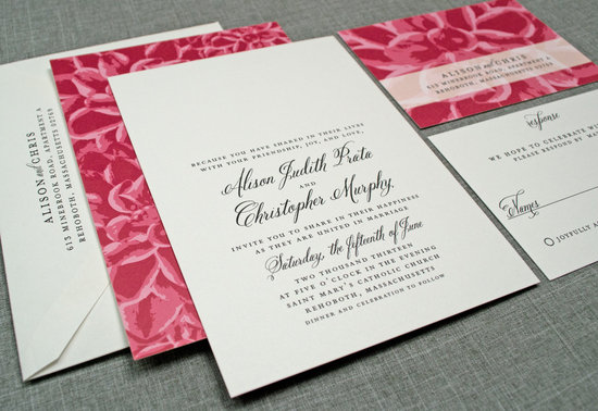 photo of Alison Dahlia Floral Pattern Wedding Invitation from Etsy