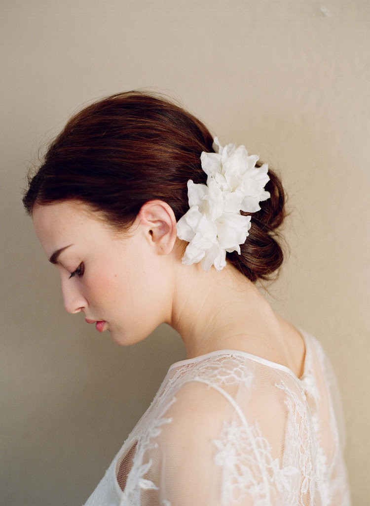 photo of Wedding hair accessories- silk flower pair
