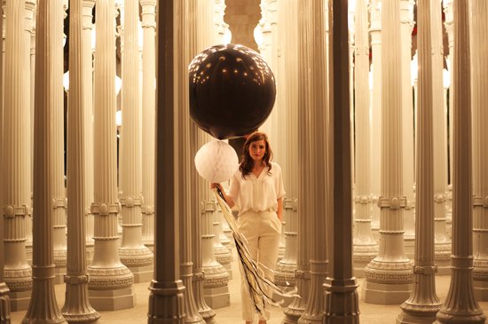 photo of wedding reception decor balloons