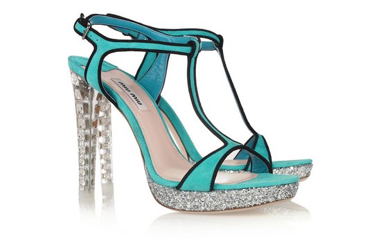 photo of Miu Miu crystal-embellished bridal heels