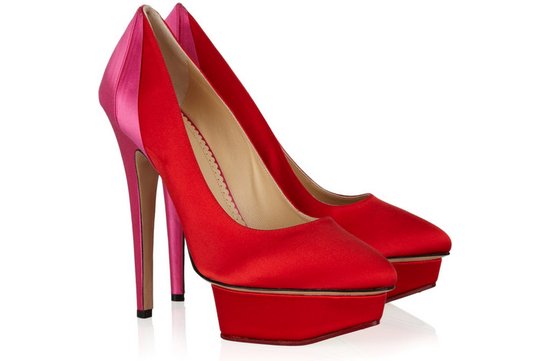 photo of Red and pink wedding shoes
