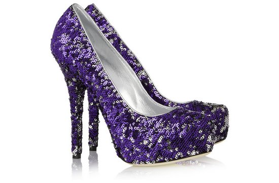 photo of Dolce & Gabbana purple sequin pumps