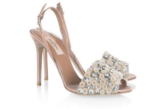 photo of Satin bridal sandals by Valentino