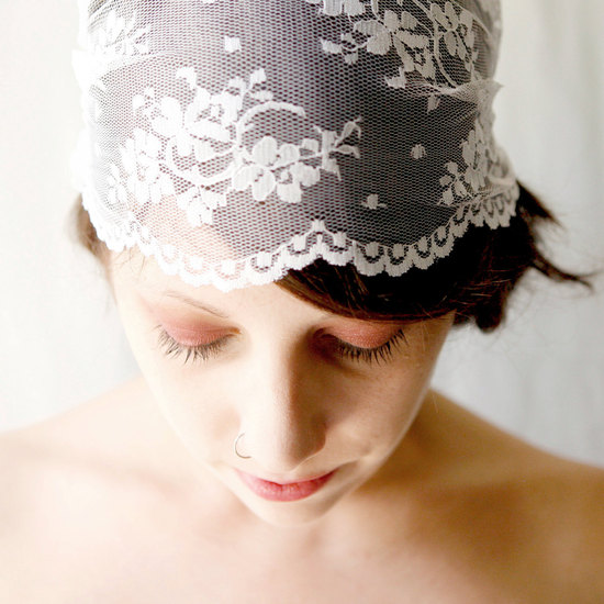 photo of Queen Anne lace bridal headpiece