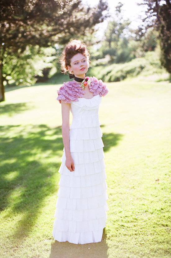 photo of Organic cotton wedding dress by Holly Stalder