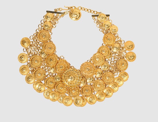 photo of brides something old gold statement necklace vintage