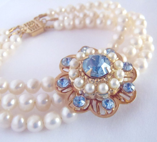 bridal style wedding ideas something blue etsy vintage bracelet