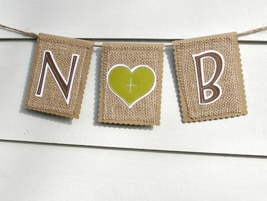 photo of Modern burlap wedding banner