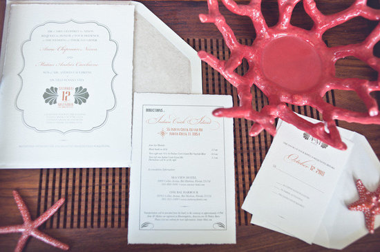 beach wedding bright wedding color palette pink tropical wedding stationery