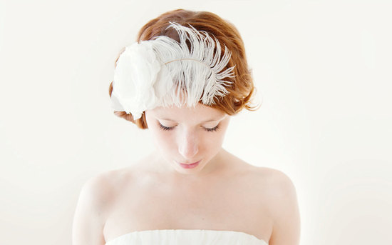 photo of My Sunshine bridal fascinator with flower by Sibo Designs