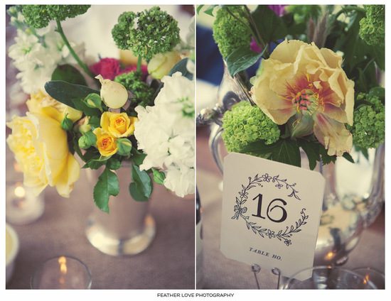 photo of vintage inspired wedding photography bright wedding blooms centerpieces