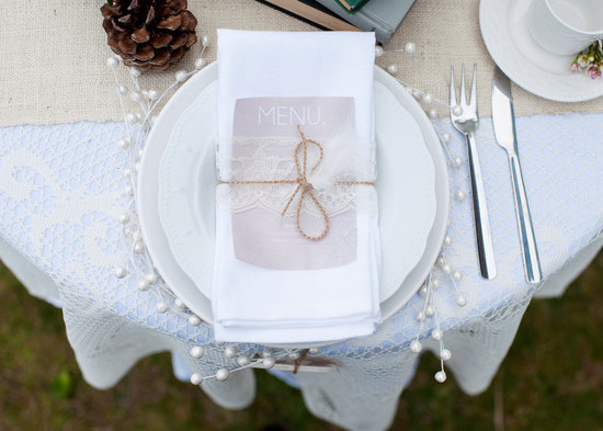 photo of neutral wedding color palette winter weddings tablescape