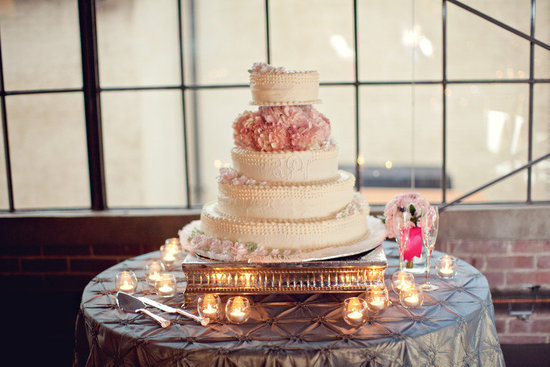 photo of romantic wedding cake blush pink wedding flowers