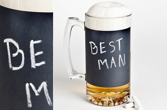 photo of Chalkboard Beer Mug for groomsmen