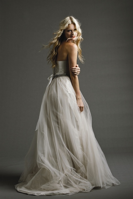 photo of johanna johnson a line wedding dress