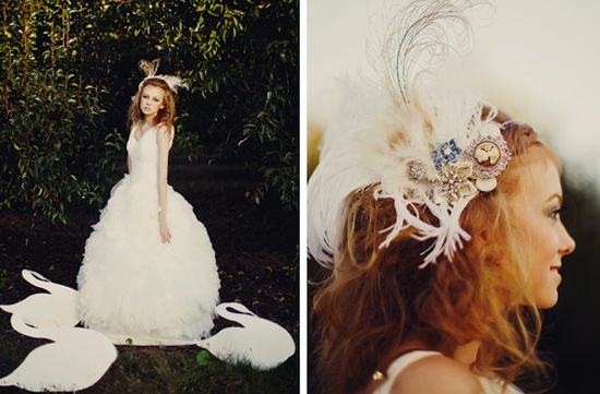 photo of whimsical romantic bride fairytale all white
