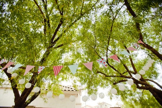 handmade wedding ideas reception decor bunting banners outdoor spring wedding