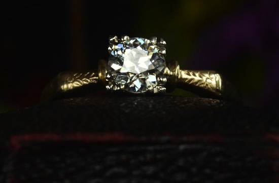 antique engagement rings for vintage brides 1930s 40s art deco transitional cut