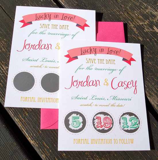 fun wedding invitations save the dates scratch off invites 1