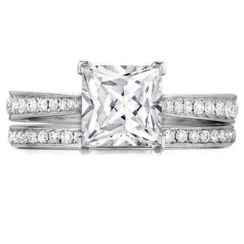 photo of Henri Daussi Princess Cut Diamond Engagement Ring