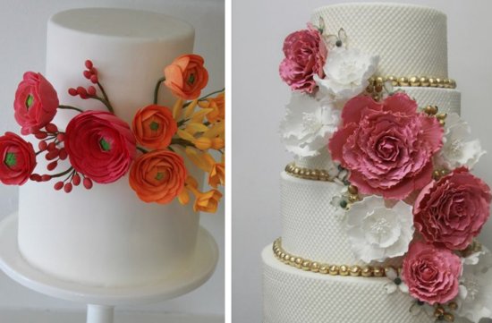 photo of Drool-Worthy Wedding Cakes with Sugary Sweet Blooms