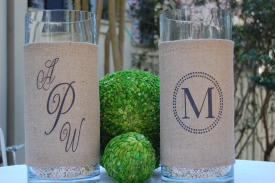 photo of Burlap hurricane vase