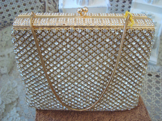 photo of 1950's Walborg Rhinestones bridal clutch