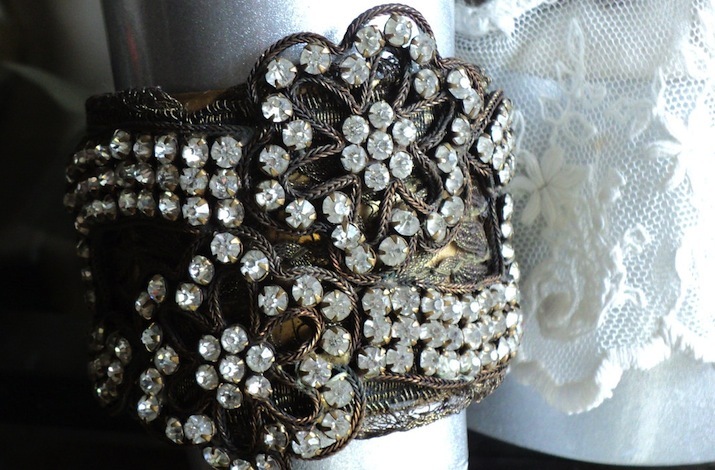 Antique-wedding-accessories-for-vintage-brides-bronze-crystal-bracelet.full