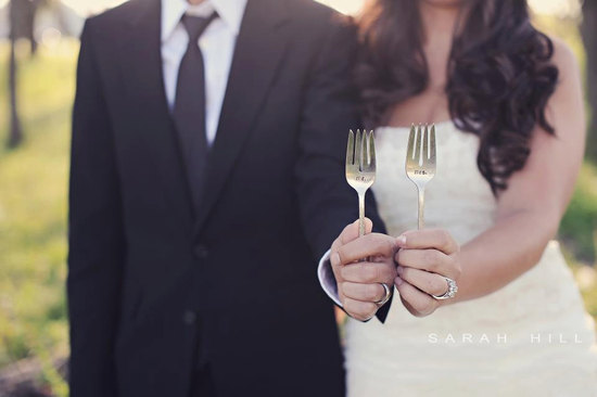 photo of Mr. and Mrs. vintage fork and knife