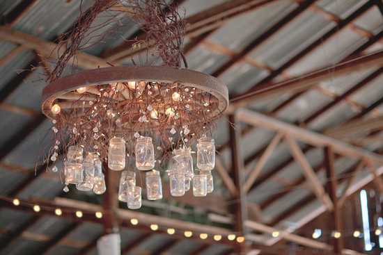 photo of Enchanted Wedding Decor Using Mason Jars