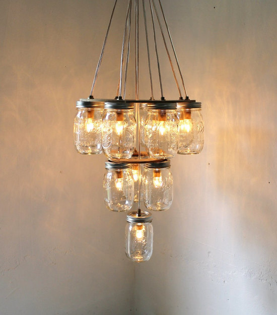 photo of diy wedding projects finds on etsy for vintage brides mason jar chandelier 1