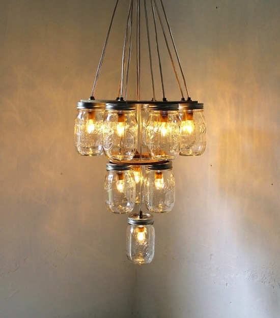 mason jar chandelier wedding DIY for vintage brides 2