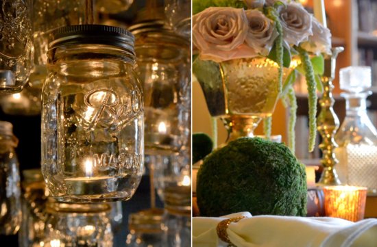 photo of Enchanted Wedding Decor Using Mason Jars
