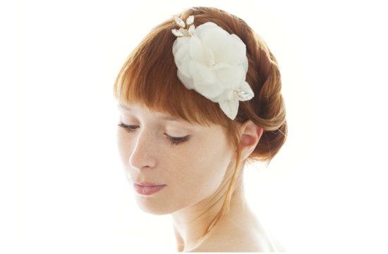 photo of Soft petals bridal hair flower