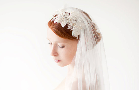 photo of Romantic bridal fascinator by SIBO Designs
