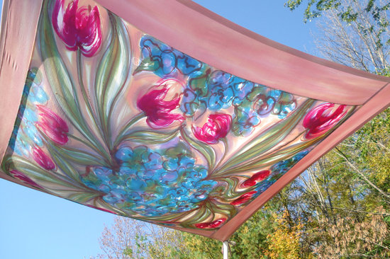 photo of Handpainted silk chuppah