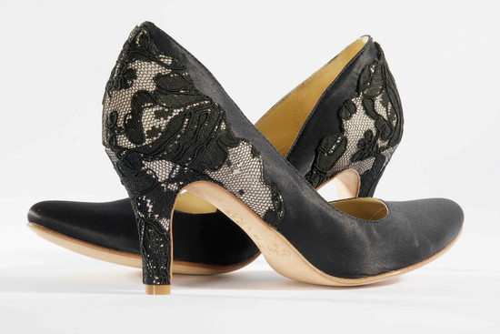 hey lady wedding shoes vintage inspired bridal heels black lace with nude