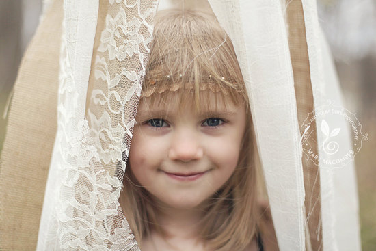 photo of Burlap and lace canopy