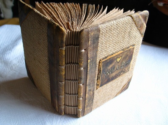 photo of Rustic wedding guest book
