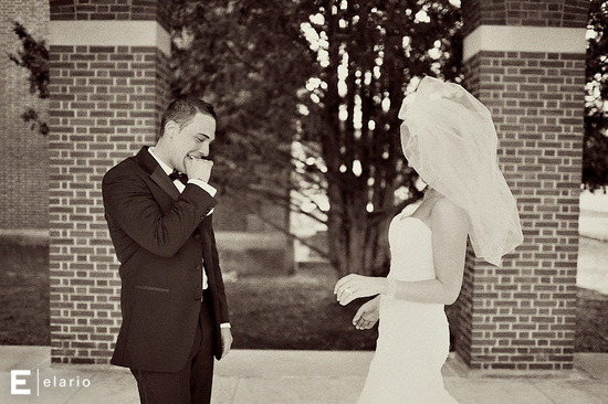 funny wedding photos first look bride and groom