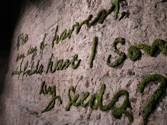 moss wedding reception decor