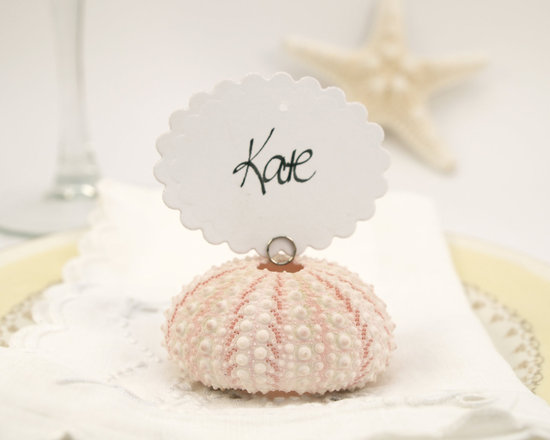 photo of Pink Urchin escort card holders