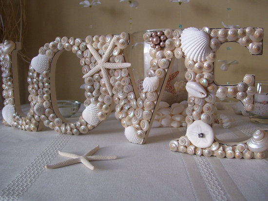 photo of Seashell love wedding sign