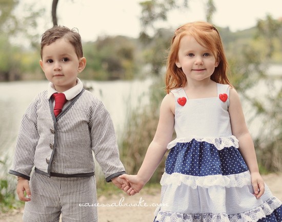 photo of Flower girl dress for nautical or beach wedding