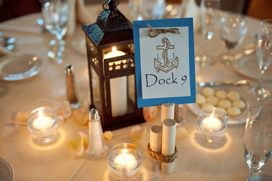 photo of Nautical wedding reception table numbers